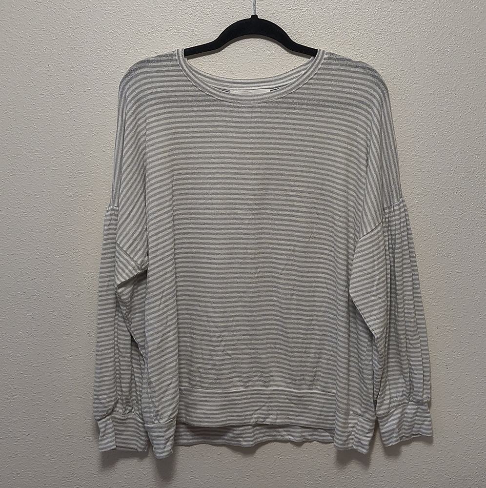 Workshop Republic Clothing Gray and White Striped Tunic